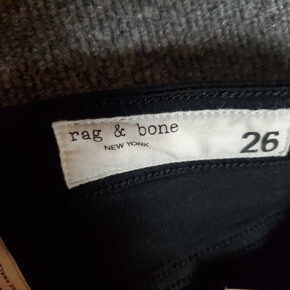 Rag & Bone Nina High Rise Ankle Cigarette 26 (M 26x27 11" Rise) Black Jeans A19 - Picture 7 of 9